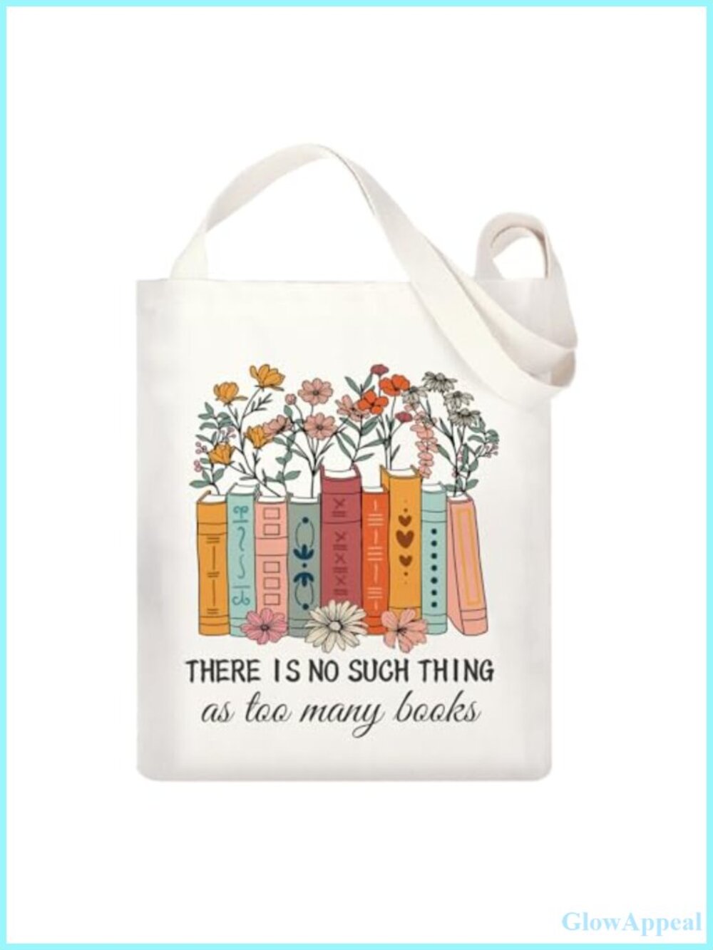Canvas Tote Bag Book Lovers Librarian Bookworm Gift Reading Accessories